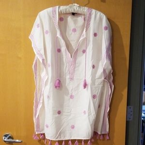 J. Crew Embroidered Indian cotton beach tunic